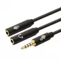 Adaptador TB splitter mini jack 3,5 mm 1x ficha 3,5 mm para 2x conector fêmea 3,5 mm, modelo AKTBXAJ0P2J030B
