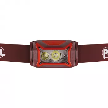 Lanterna frontal Petzl Actik Core — LED, 100 lm, bateria USB-A de 1250 mAh integrada, IPX4, vermelha