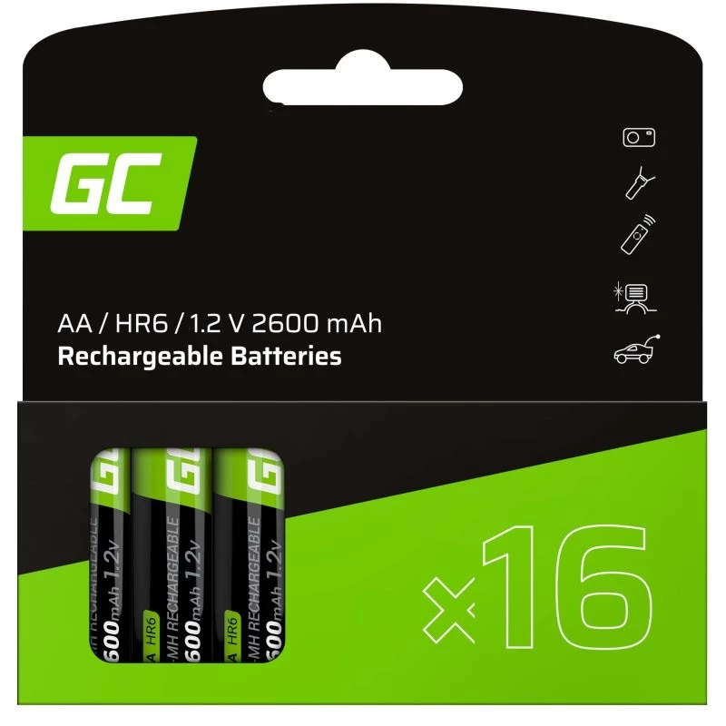 Pilhas Ni-Mh AA R6 2600 mAh x16