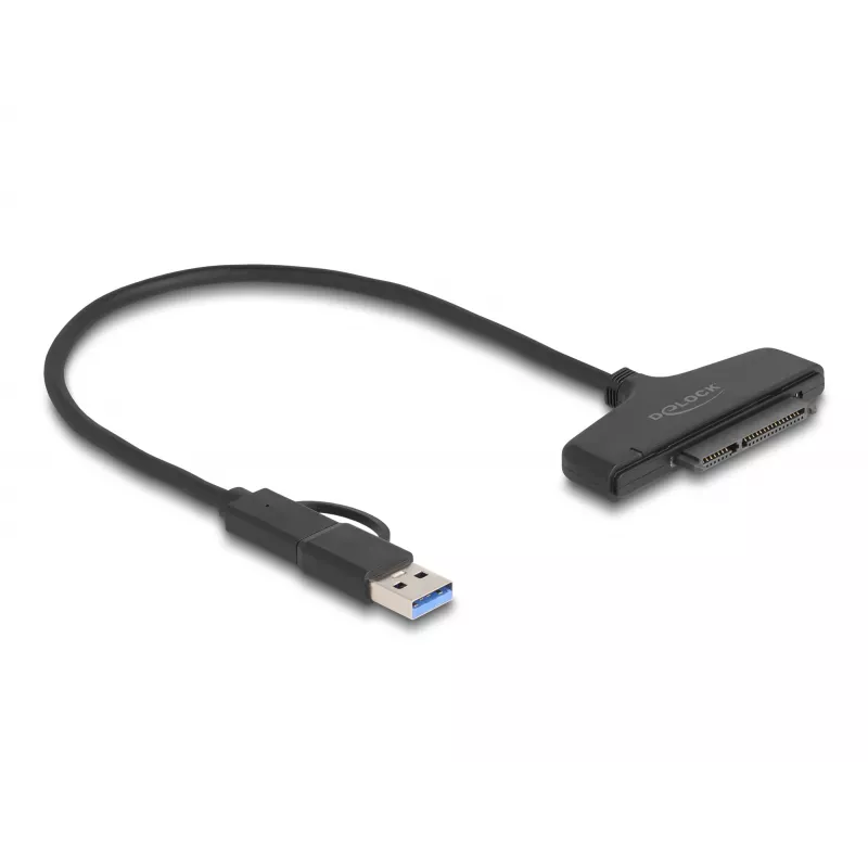 Conversor USB para SATA DeLOCK 6 Gb/s USB Type-C Type-A 0,3m