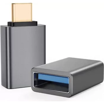 Adaptador OTG helos 288362 – USB 3.1 A (fêmea) para ficha USB Type-C, cinzento-escuro