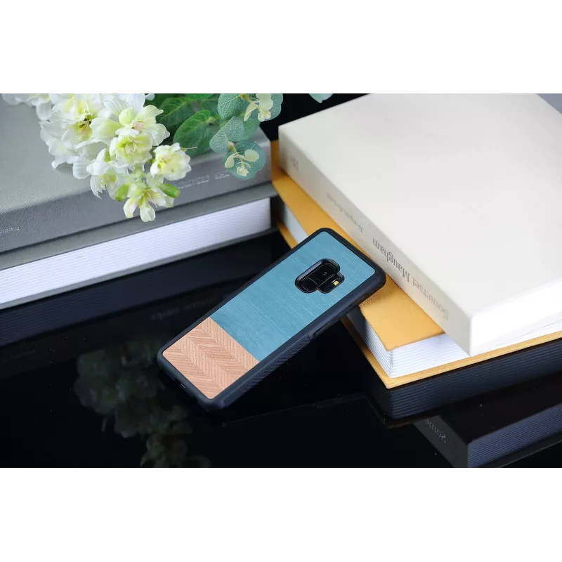 Capa para smartphone Man and Wood para Samsung Galaxy S9 Denim preto