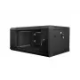 Lanberg WF01-6404-10B armário rack de parede de 19 polegadas 4U, 600x450 mm, porta de vidro temperado, desmontado (flat pack), IP20, 60 kg, preto RAL 9004