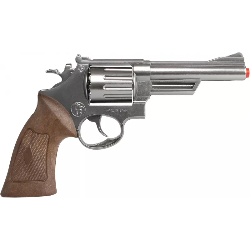 Revólver de polícia em metal de brinquedo Pulio 1556067/0 – tambores de 8 tiros