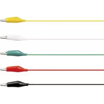 VOLTCRAFT KS-630/0.1 conjunto de cabos de medição com pinças de crocodilo, 0,63 m, preto/vermelho/amarelo/verde/branco (VC-10899755)
