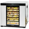 Desidratador Rommelsbacher DA1050, aço inoxidável, 5 níveis (10 tabuleiros de aço inoxidável), regulável 35–75 °C, temporizador de 99 h, 1,6 m² de superfície de secagem