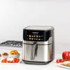 Fritadeira de ar quente Taurus Air Fry 7S 1600W 6,5L, aço inoxidável, 8 programas, 80–200°C, controlo tátil