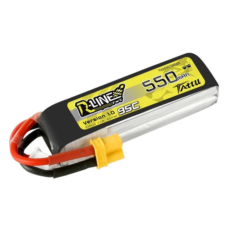 Bateria Tattu R-Line 550mAh 7,4V 95C 2S1P XT30
