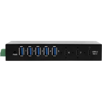 EXSYS GmbH Hub metálico USB 3.2 Gen 2x1 de 7 portas, 2x conector C + 5x conector A (EX-12297HMS)