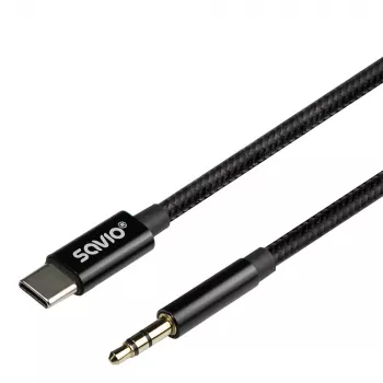 Cabo de áudio Savio CL-187 1m preto conector macho para conector macho