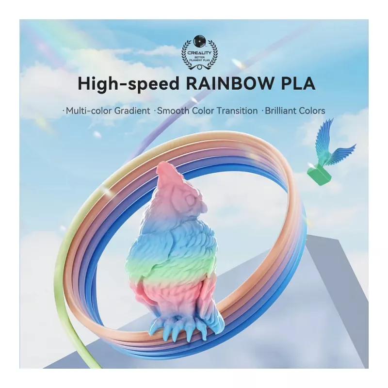 Bobina de filamento Creality PLA 1,75 mm 1 kg — azul, verde, rosa (3301010425)