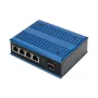 Comutador de rede Digitus 4 portas Gigabit Ethernet PoE, industrial, não gerido, 1 uplink SFP