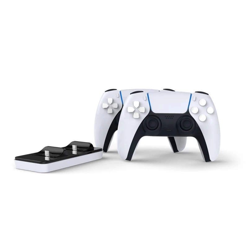 Estação de carregamento SUBSONIC SA5608 para comando PlayStation 5 com dois lugares de carregamento rápido e indicadores LED