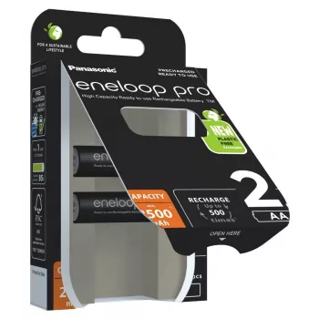 Pilhas PANASONIC ENELOOP PRO AA 2500 mAh 2 unid. (BK-3HCDE/2CP)