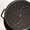 Staub Chistera 40511-472-0 assadeira 28 cm, redonda, em ferro fundido, 3,7 l, preta