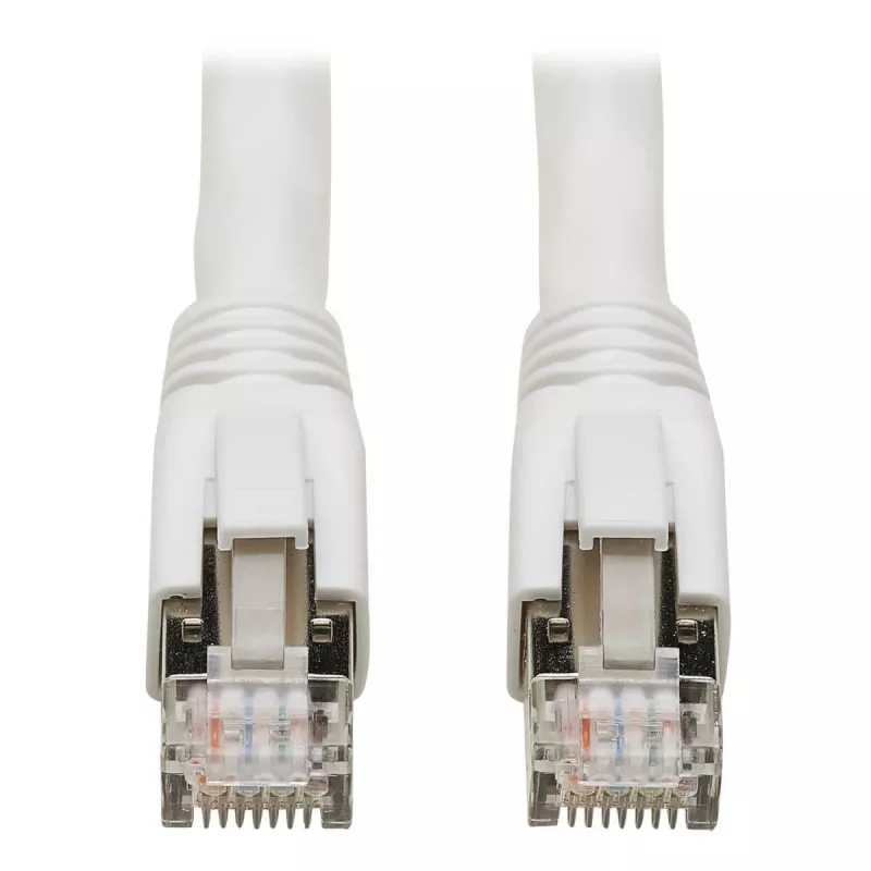 Cabo Ethernet blindado S/FTP série Cat8 25G/40G certificado da Eaton Tripp Lite, à prova de dobras (RJ45 M/M), PoE, branco, 1,83 m - cabo de rede - RJ-45 (M) para RJ-45 (M) - 1,829 m - S/FT