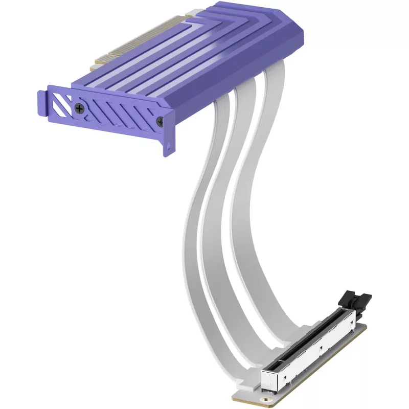 Cabo riser PCIe 5.0 Hyper da HYTE, modelo ACC-HYTE-PCIE50-TM, 20 cm, roxo/branco