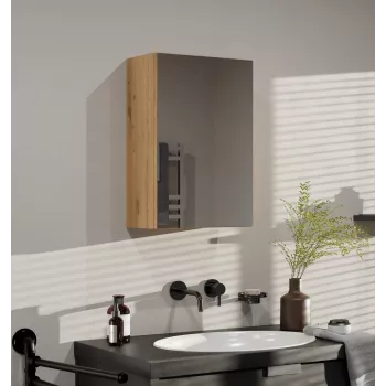 Armário de arrumação de casa de banho Top e shop POLA 1DL ARTISAN — montagem na parede, estrutura em carvalho, 400×220×600 mm, 3 prateleiras