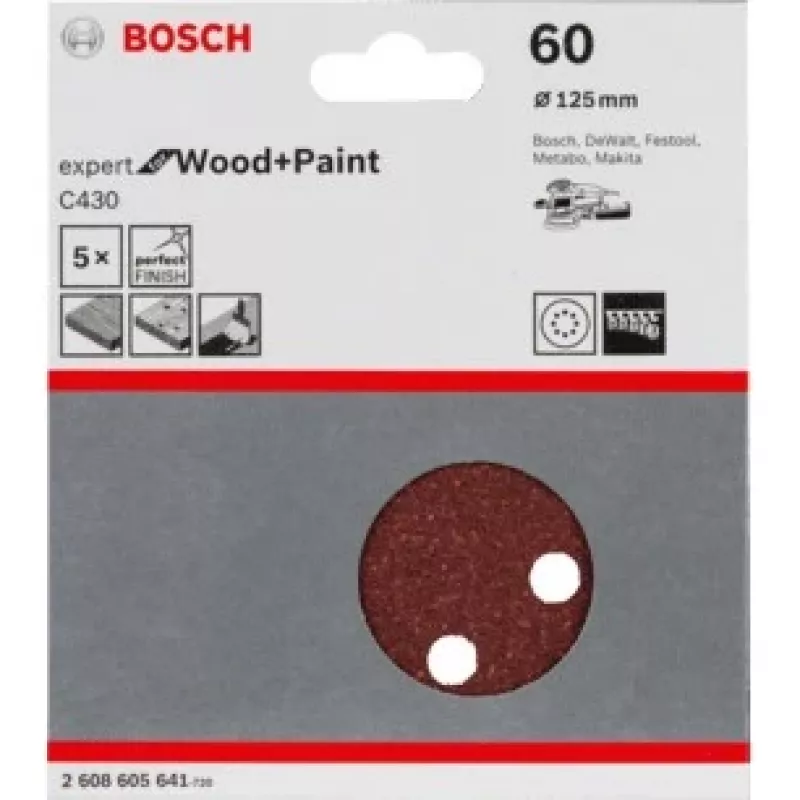 Discos de lixar Bosch C430 Expert para madeira e verniz