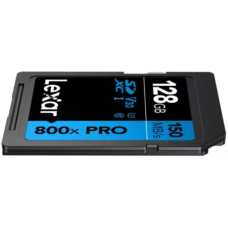 Cartão de memória SDXC Lexar 128GB UHS-I 800xPRO Class 10 U3 V30 — 150 MB/s leitura, 45 MB/s escrita, preto