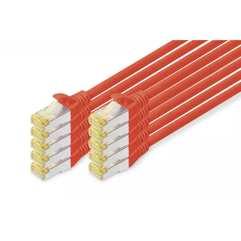 Digitus DK-1644-A-020-R-10 Cabo patch CAT 6A S/FTP 2 m, vermelho, pack de 10