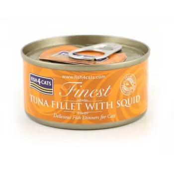FISH4CATS Filete de Atum com Lula - comida húmida para gatos - 70 g