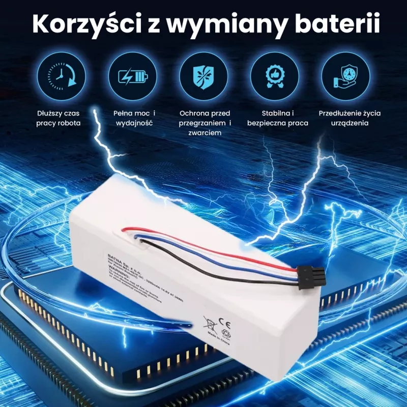 Bateria para robô Xiaomi 1C P1904-4S1P-MM, 3200mAh, 47,36Wh, STYTJ01ZHM Mijia 1C P1904-4S1P-MM (Dreame MC1808)