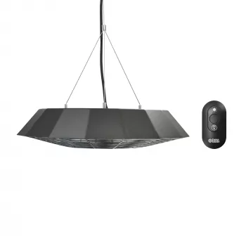 TunaBone | Aquecedor infravermelho elétrico de teto para terraço | TB2068C-01 | Aquecedor de terraço | 2000 W | Número de níveis de potência 1 | Adequado para espaços até 20 m² | Preto | IP45