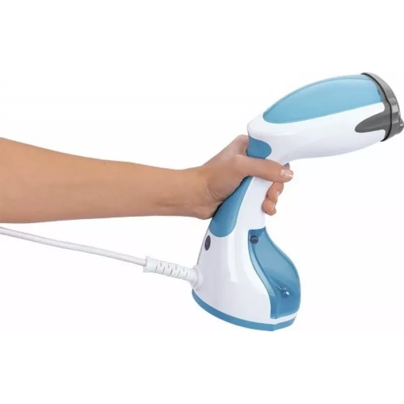 Ferro de engomar a vapor MPM MZP-01 com base de aço inoxidável, 1200 W, depósito removível de 0,25 L, golpe de vapor 36 g/min, azul