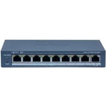 Switch de rede Hikvision DS-3E1309P-EI(B) 8 portas 100 Mbps com 110W PoE