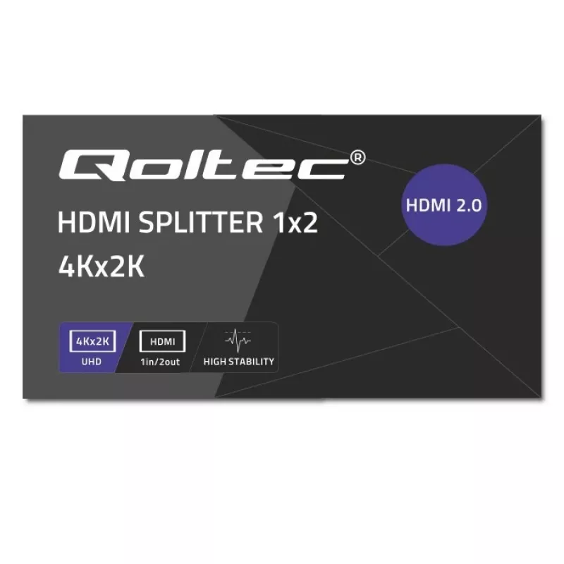 Qoltec 51797 Splitter HDMI ativo 2 x HDMI 4K x 2K | 6 Gb/s | 60 Hz