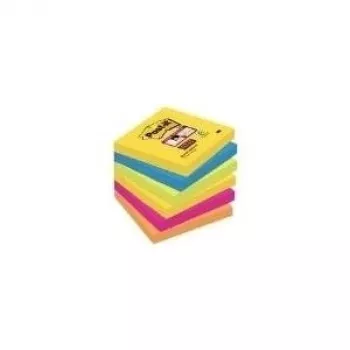 3M 6556SR Notas adesivas, retangulares, 90 folhas, azul/verde/laranja/rosa/amarelo