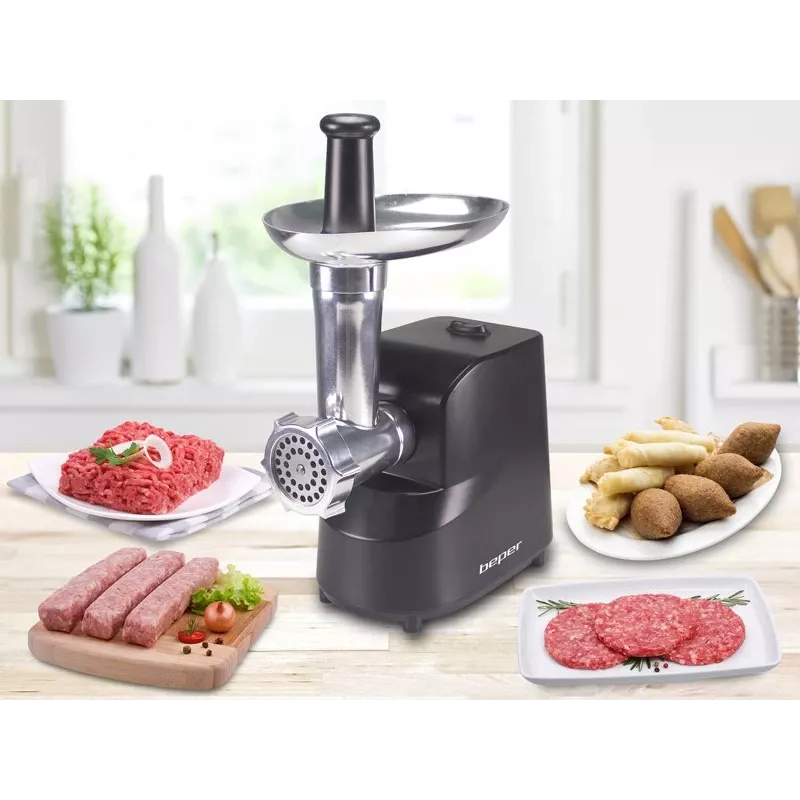 Beper P102ROB200 picadora de carne elétrica com espremedor de tomate, 1200 W, preta