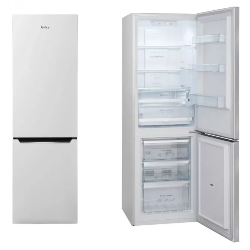 Combinado de frigorífico e congelador AMICA FK2695.2FT(E) — 269 l, congelador em baixo, branco, R600a