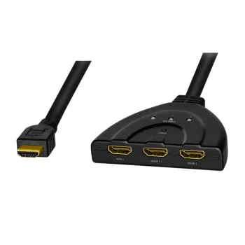 LogiLink - Splitter/Switch de vídeo/áudio - 3 x HDMI - Desktop