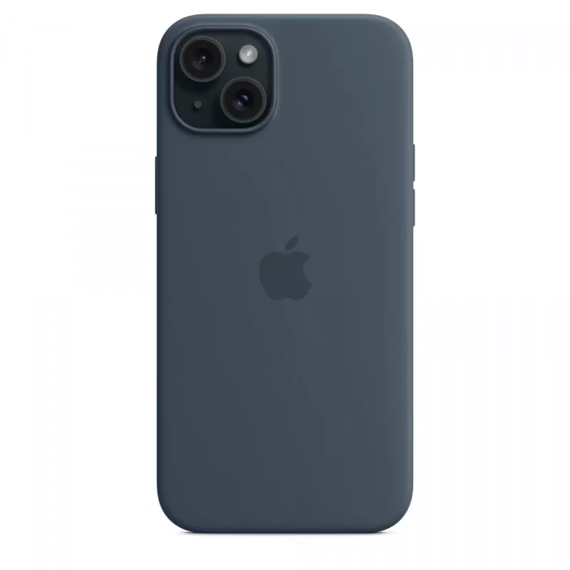 Capa de silicone Apple iPhone 15 Plus com MagSafe - Azul-tempestade