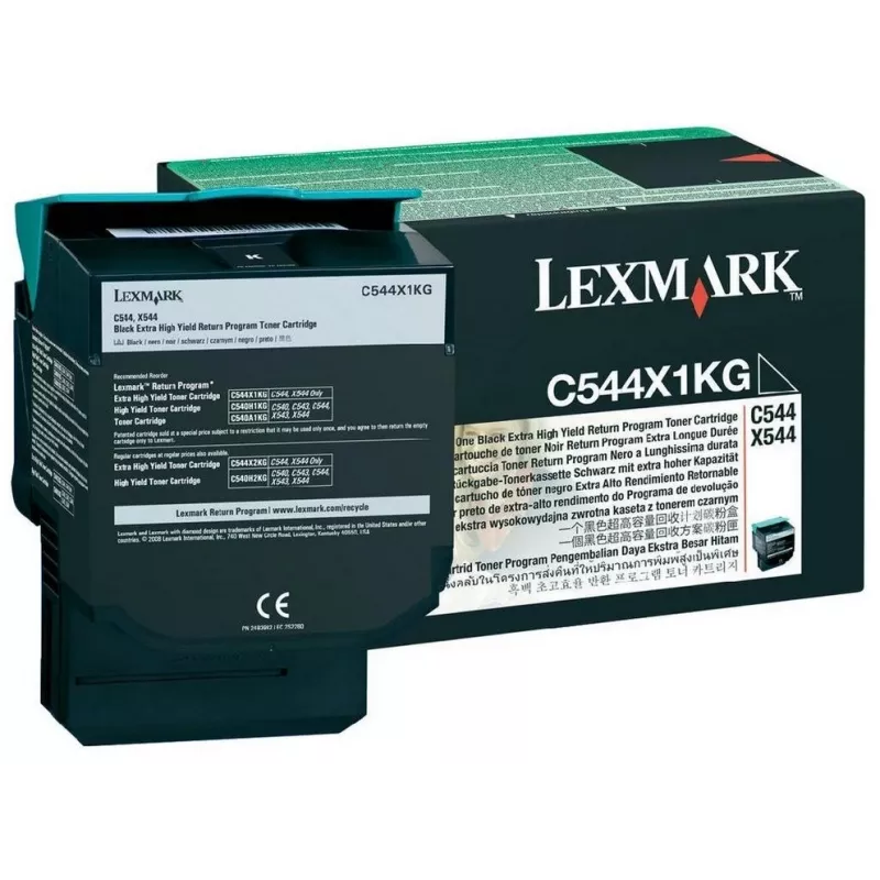 Toner Lexmark C544X1KG preto de rendimento extra elevado, 6.000 páginas
