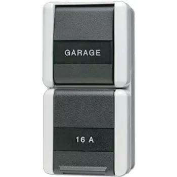 JUNG 876NAW botão, IP44, 250V, preto e branco
