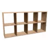 Estante de sala Top e Shop MALAX 2X4 ARTISAN, madeira natural, 8 prateleiras, 1470×300×750 mm