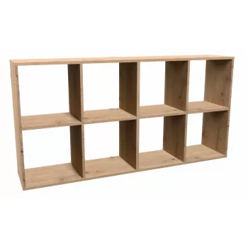 Estante de sala Top e Shop MALAX 2X4 ARTISAN, madeira natural, 8 prateleiras, 1470×300×750 mm