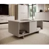 Mesa de centro Cama Meble ALMA 100×55×55 cm, tampo retangular bege, acabamento caxemira