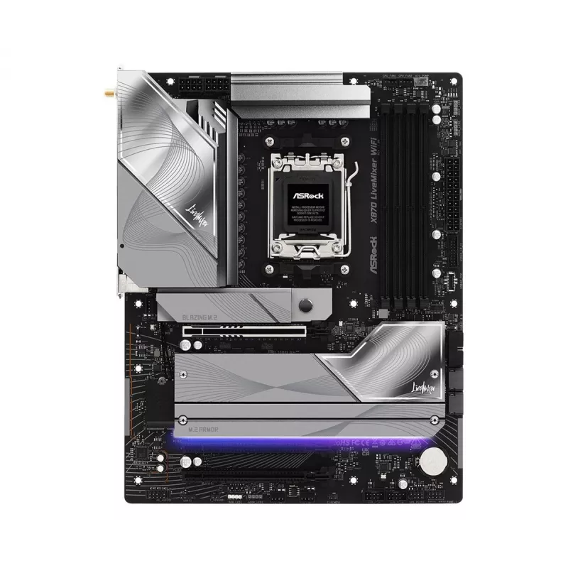 Motherboard ASROCK X870 (Socket AM5, ATX, DDR5, 4 slots de memória, X870LIVEMIXERWIFI)