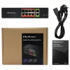Switch de rede QOLTEC Fast Ethernet PoE 8xRJ45 com 2xRJ45 uplink