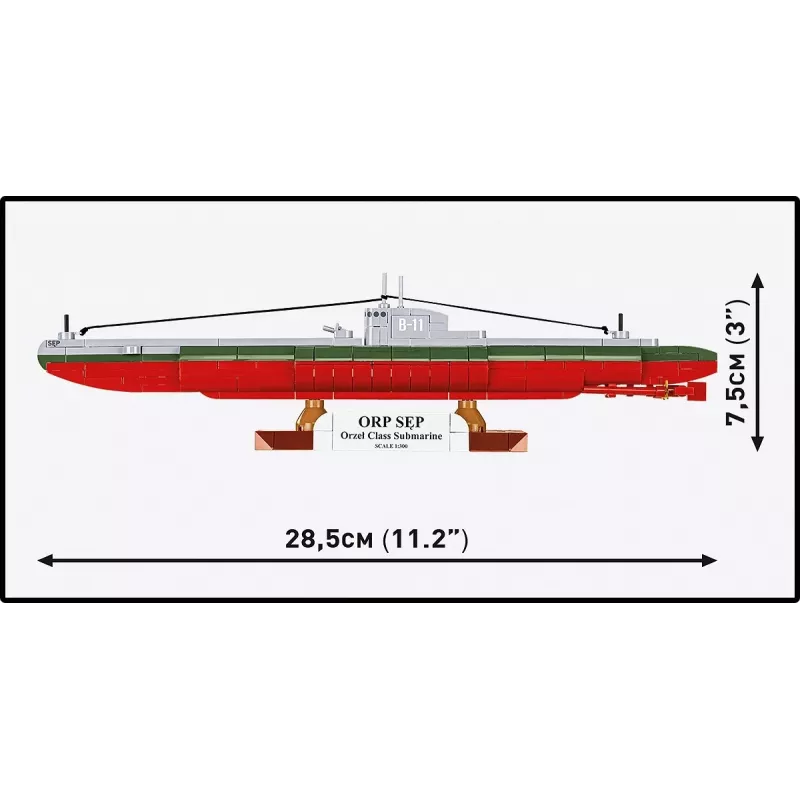 Maquete de plástico Cobi Submarino polaco ORP Sęp escala 1:300 (COBI-4856)