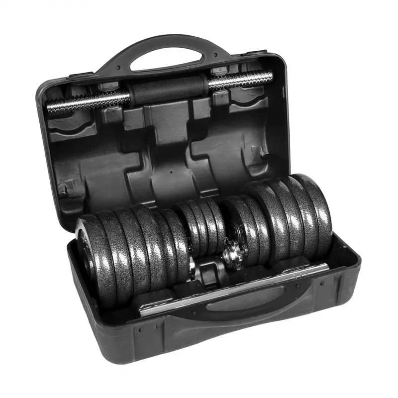 Halteres ajustáveis REBEL ACTIVE em mala 30 kg com barra