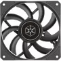 Ventoinha de caixa SILVERSTONE SST-AS120B 120mm preta transparente, 3-Pin