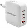 Carregador QOLTEC 51828 140W GaN 3×USB‑C PD + 1×USB‑A QC 3.0 – carregador rápido multiporta