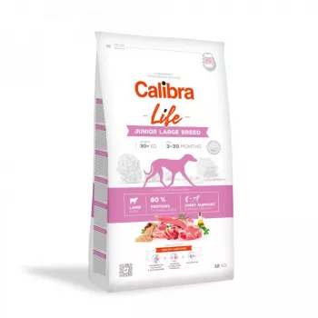 Comida seca para cães Calibra Life Junior Large Breed borrego 12 kg — comida seca para cachorros de raças grandes, 28 % de proteína, 15 % de gordura