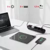 Régua de tomadas MACLEAN MCE394 B — 3 tomadas + 3×USB A, 110–240V, 2,1A USB, 2500W, cabo 1,5 m, preto