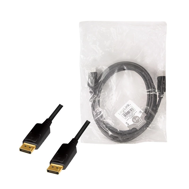 Cabo DisplayPort LogiLink 3 m preto CD0102